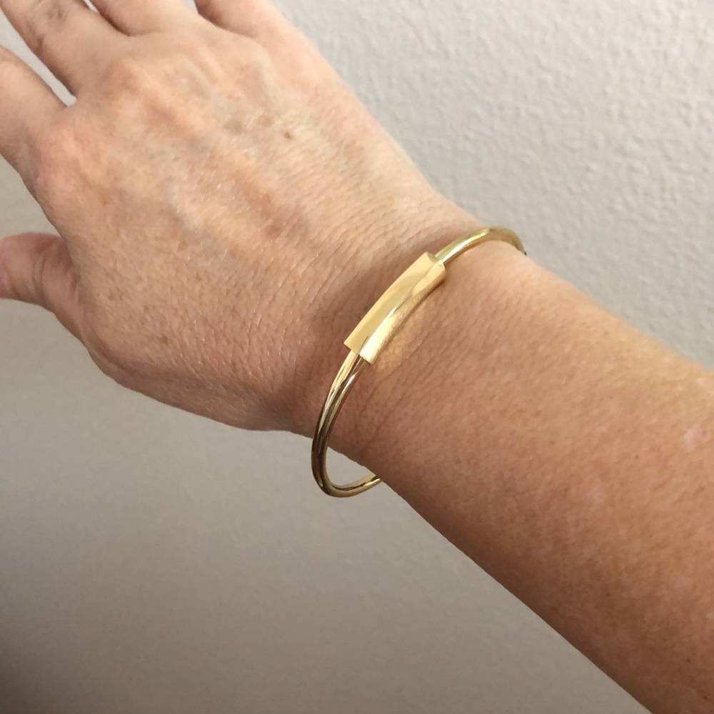 ALLSAINTS Magnetic Stackable Bracelet In Gold Tone Metal SZ XS/S